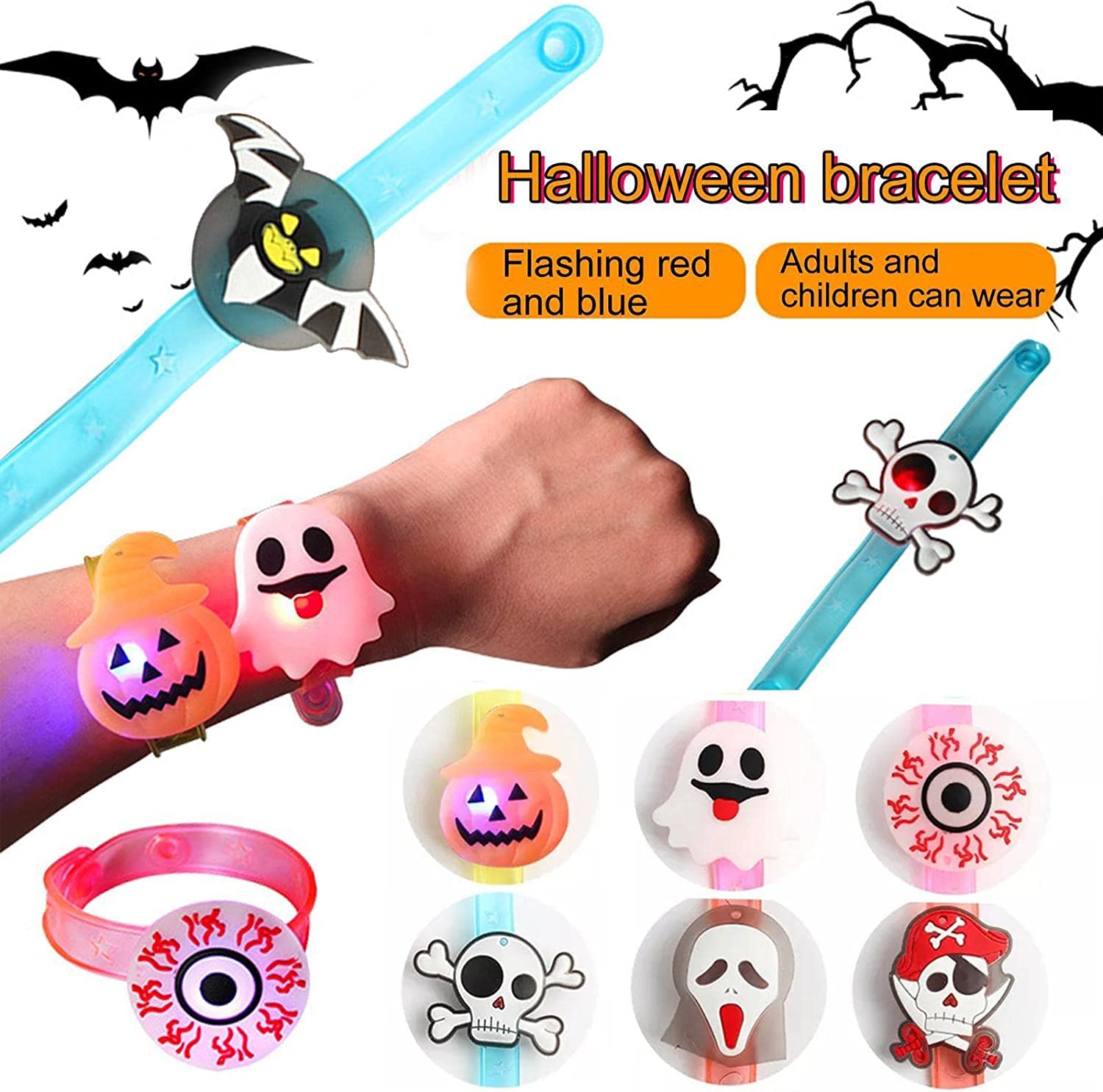 Amazon.co.jp: 光るブレスレット 1pcs ハロウィン お祭り 景品 縁日